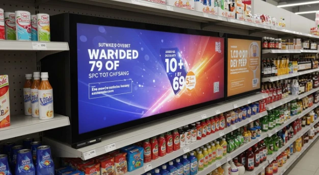 Layar LCD manjang pikeun Supermarket sareng Toko Kelontong